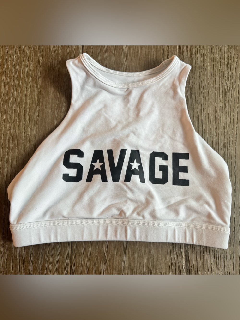 Savage Barbell White High Neck Sports Bra Strappy Back small
